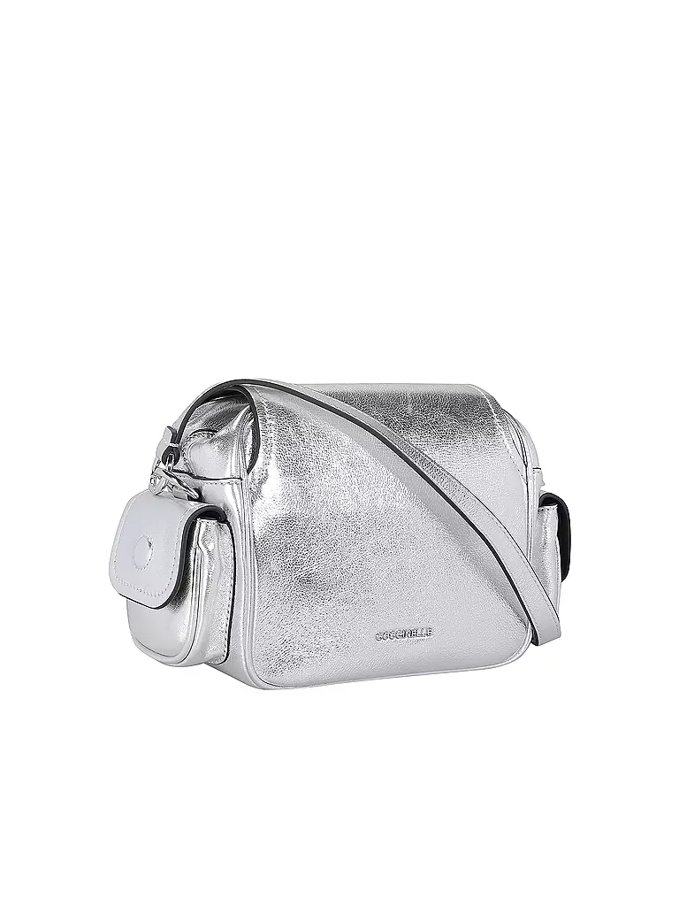 COCCINELLE | Ledertasche - Mini Bag COCCINELLECAMPUS | silber