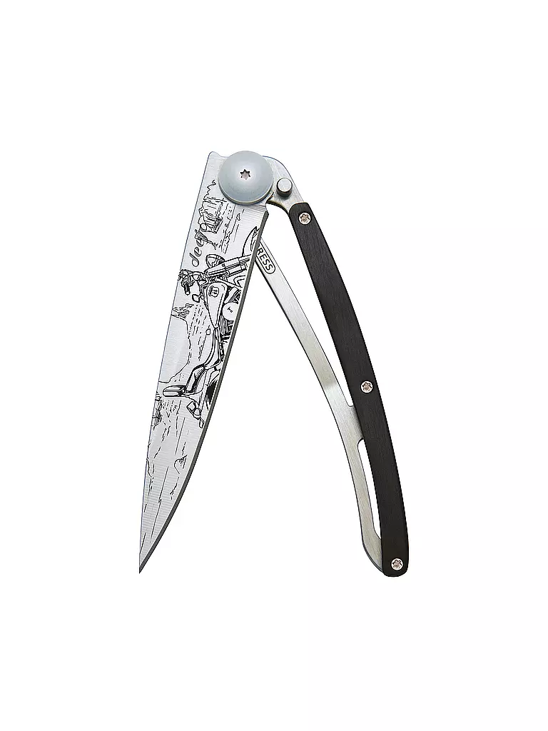 DEEJO | Taschenmesser Ebenholz Titan EASY RIDER 37G | silber