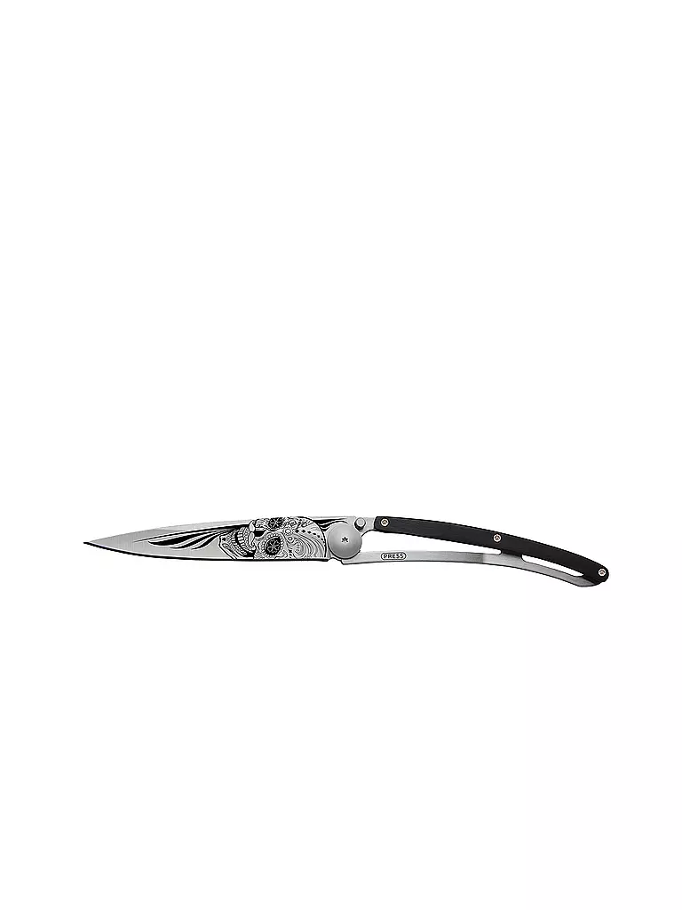 DEEJO | Taschenmesser Wacholderholz Titan LATINO SKULL 37G  | silber