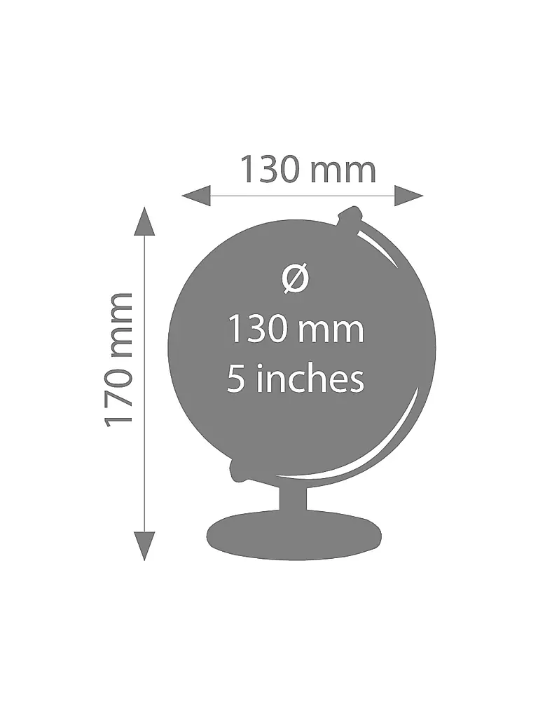 EMFORM | Mini Globus - Gagarin Physical 2  13cm  | keine Farbe