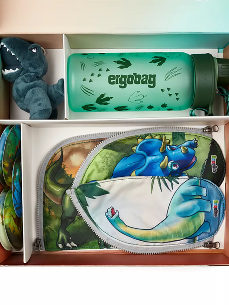 ERGOBAG | Fan Box - Dinosaurier | rosa