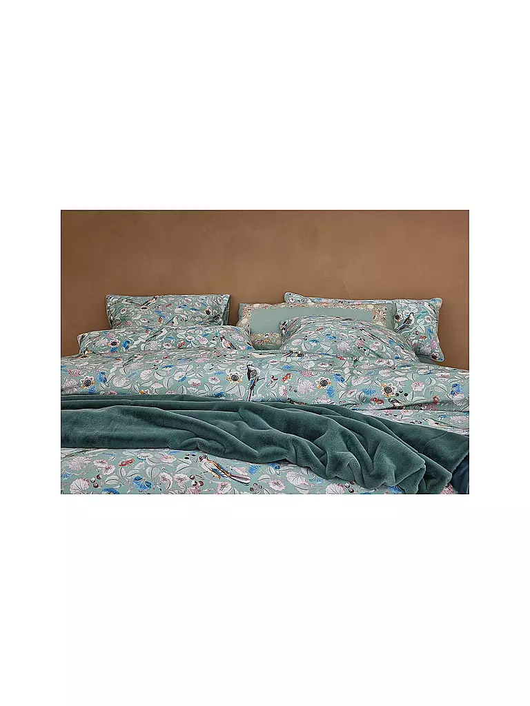 ESSENZA | Satin-Bettwäsche ALESTE 70x90cm/140x200cm Surf Green | beere