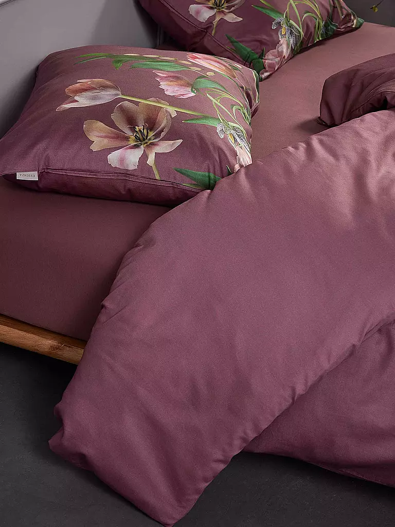 ESSENZA | Satin-Bettwäsche ELOISE 70x90cm/140x200cm Mauve  | beere