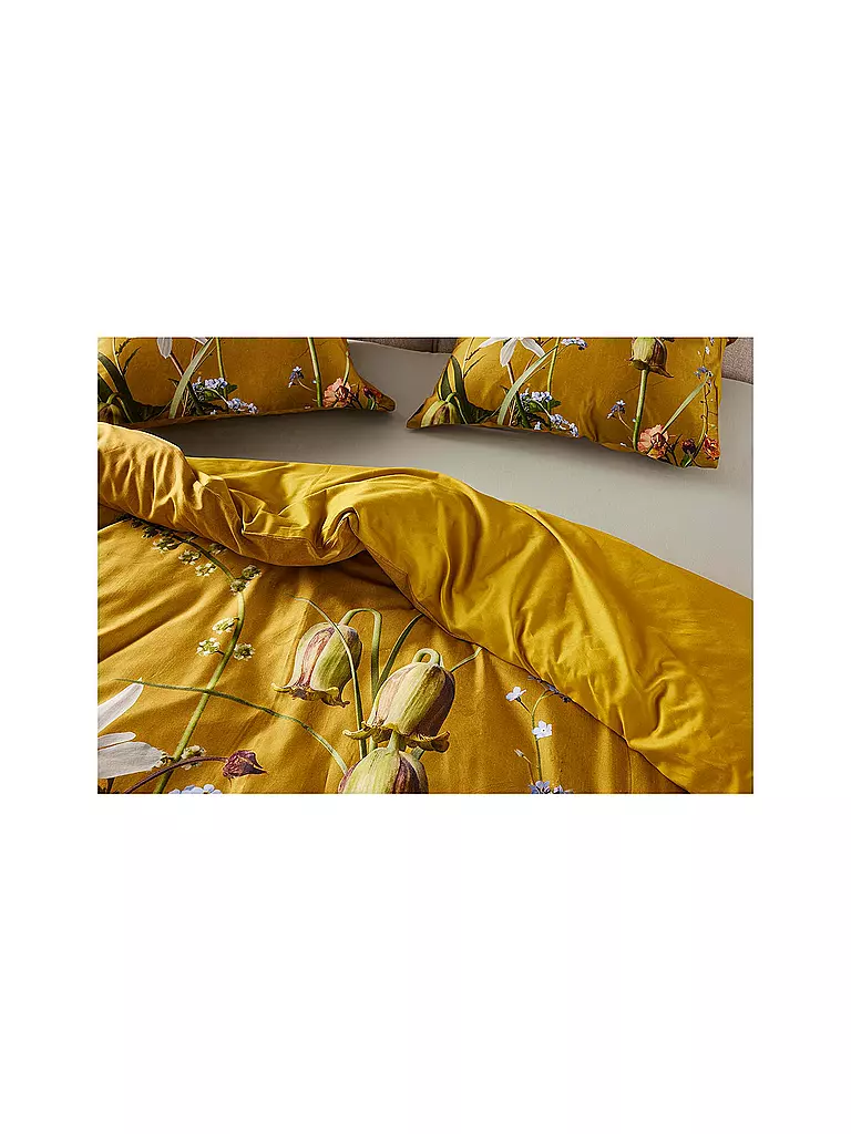 ESSENZA | Satin-Bettwäsche FABRICE 70x90cm/140x200cm Flower Ocher | gelb