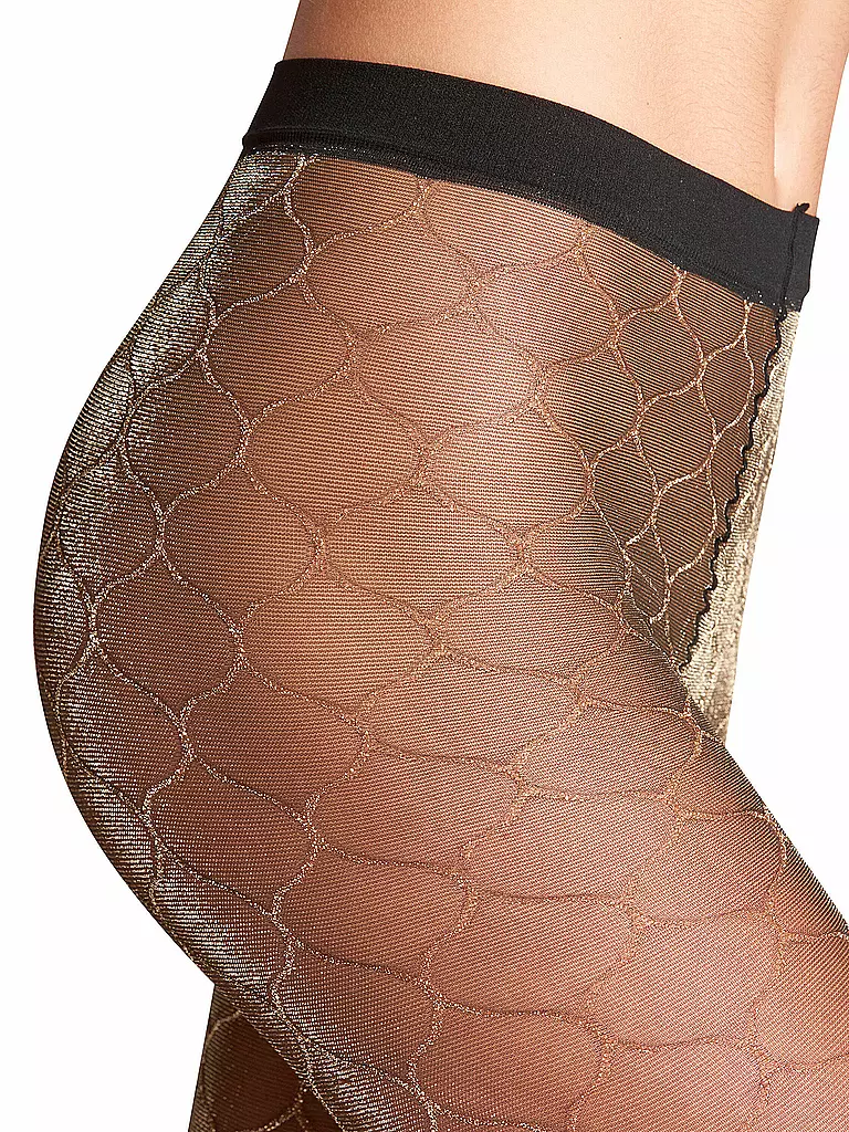 FALKE | Damen Feinstrumpfhose FASCINATION bl / gold | schwarz