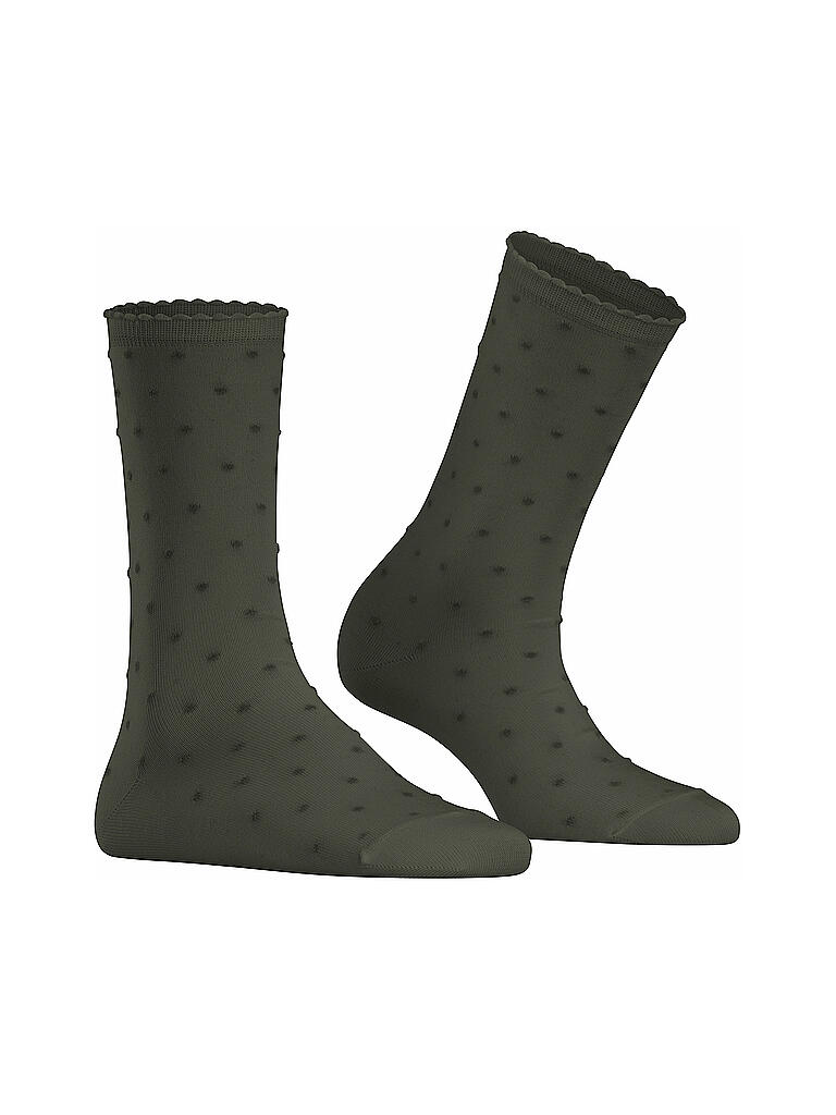 FALKE | Damen Socken Fluffy Dot Military | grün