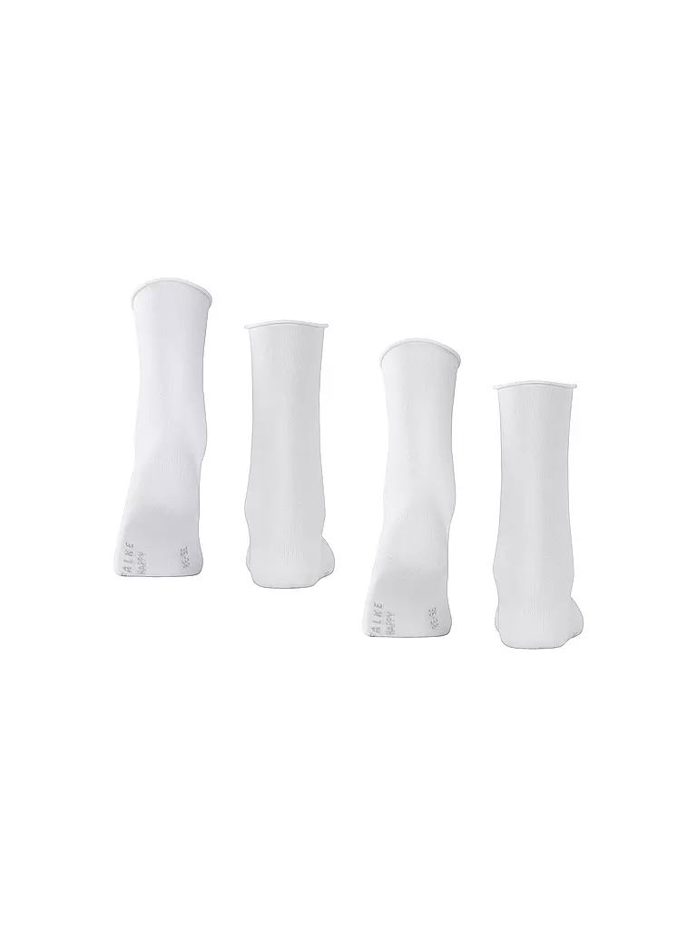 FALKE | Happy Socken 2er Pkg white | dunkelrot