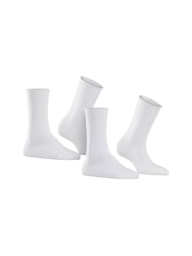 FALKE | Happy Socken 2er Pkg white | dunkelrot