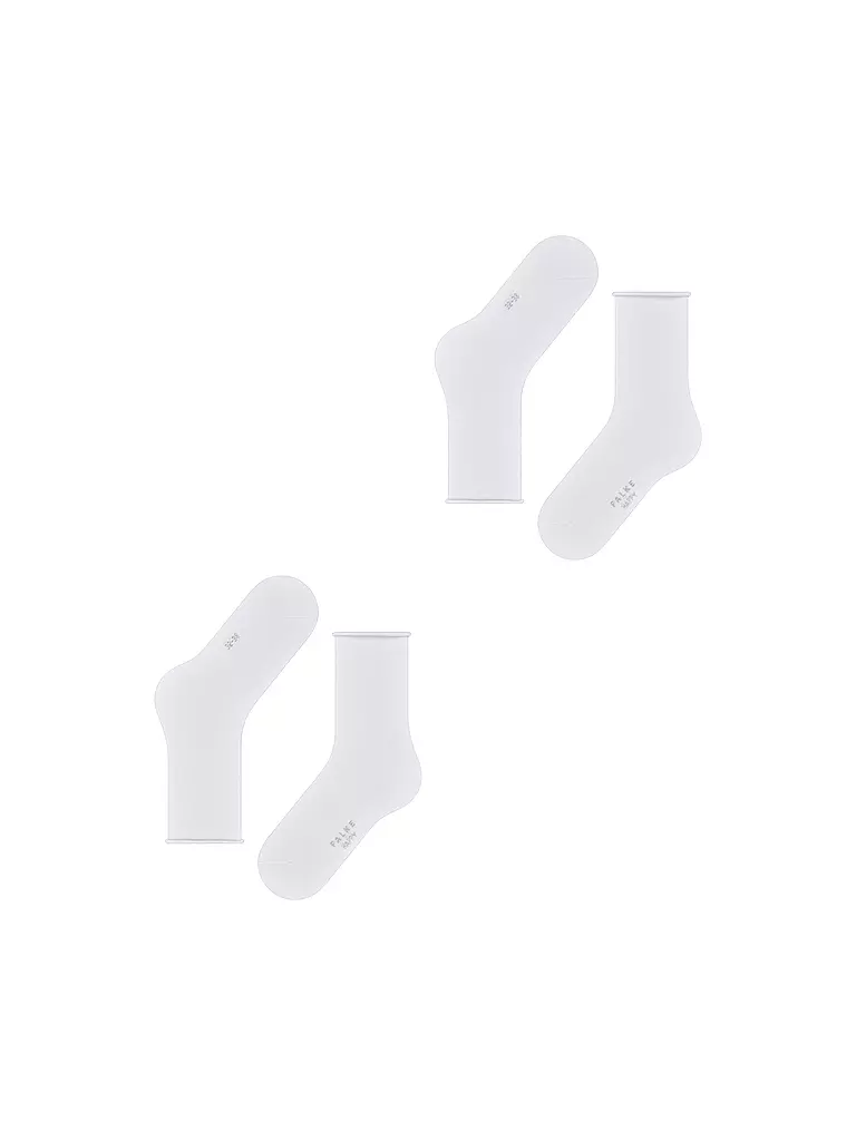 FALKE | Happy Socken 2er Pkg white | dunkelrot