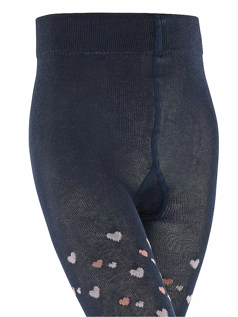 FALKE | Mädchen Strumpfhose CUTE HEARTS space blue | dunkelblau