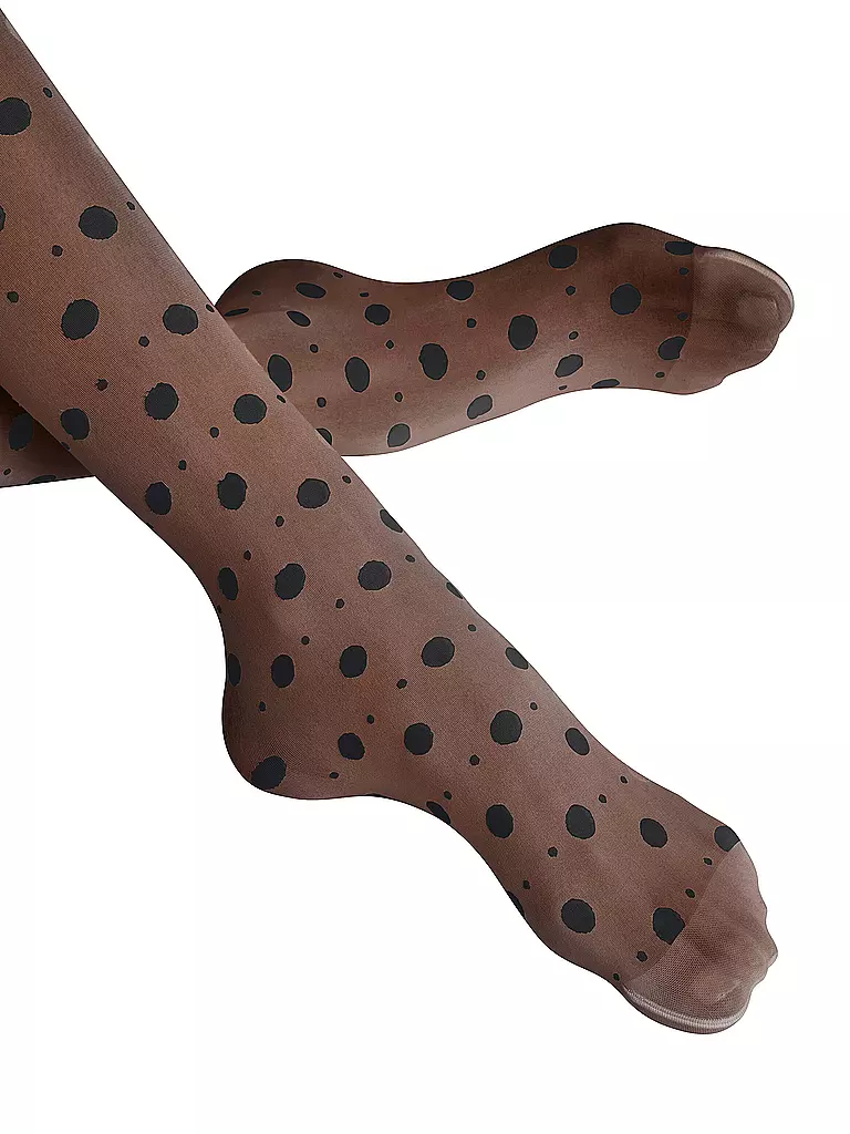 FALKE | Modestrumpfhose SNOW DOT black | beige