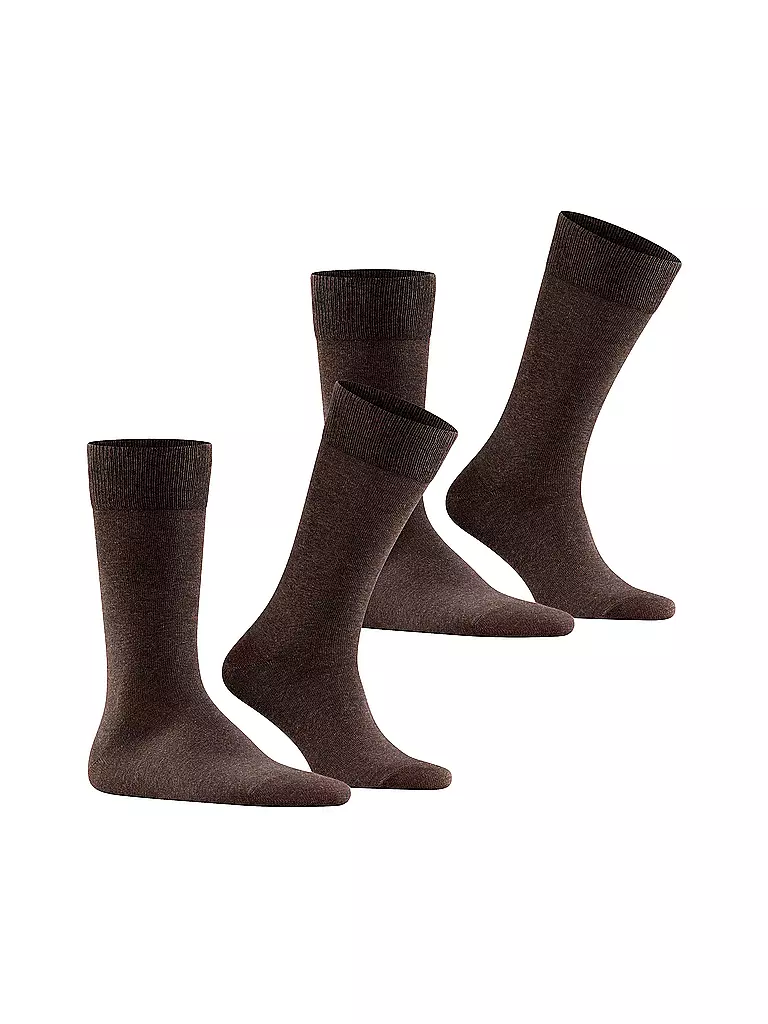 FALKE | Socken 2er Pkg HAPPY dark brown | blau