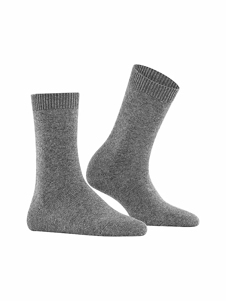 FALKE | Socken COSY WOOL lieght greymelange | dunkelblau