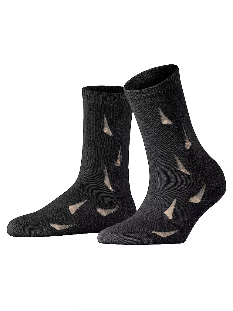 FALKE | Socken DISTRESSED black | creme