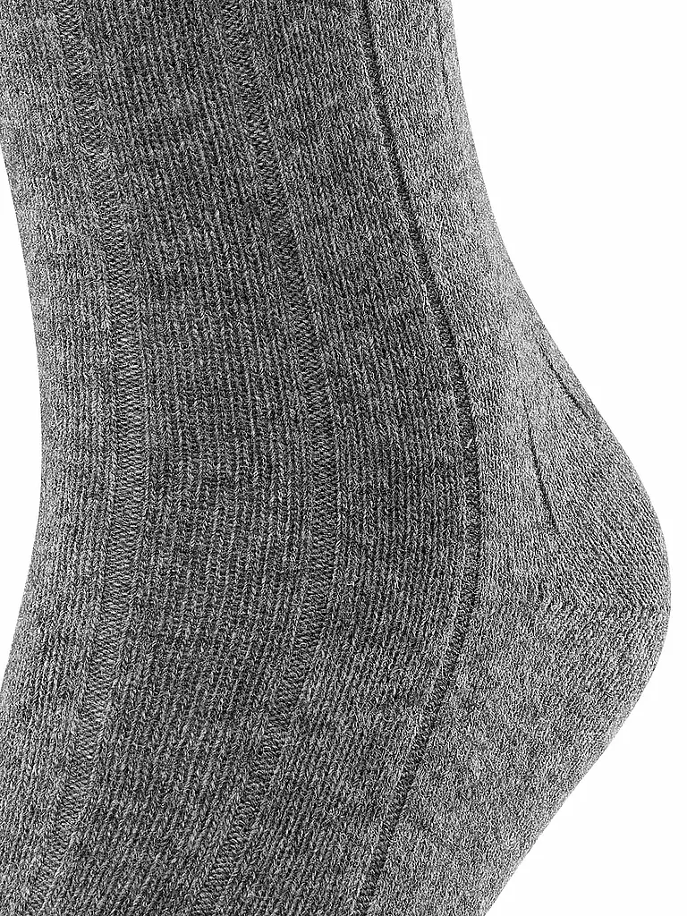 FALKE | Socken LHASA RIB light grey melange | dunkelgrün