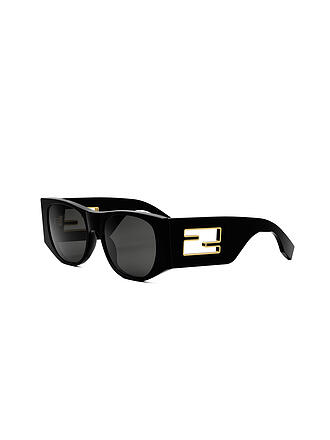 FENDI | Baguette schwarze ovale Sonnenbrille