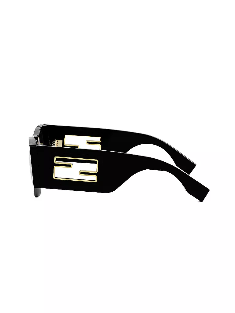 FENDI | Baguette schwarze ovale Sonnenbrille | schwarz