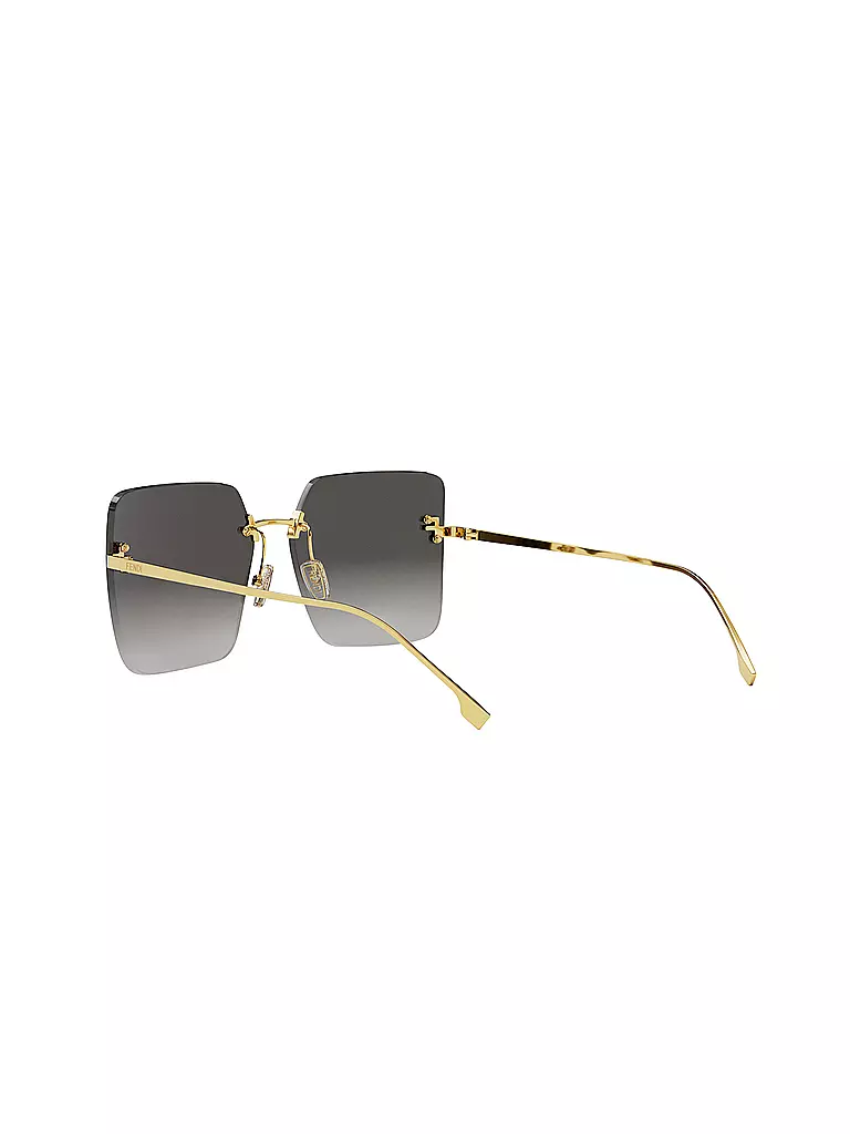 FENDI | FENDI First Crystal goldene eckige Sonnenbrille | gold