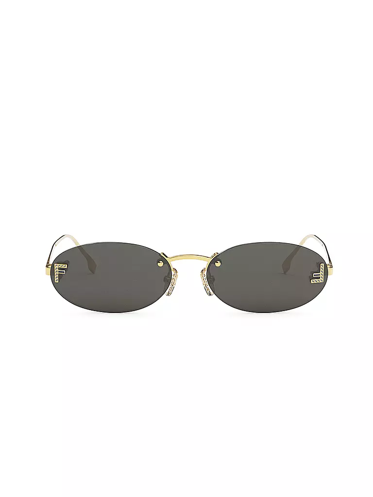 FENDI | FENDI First Crystal goldene ovale Sonnenbrille | gold