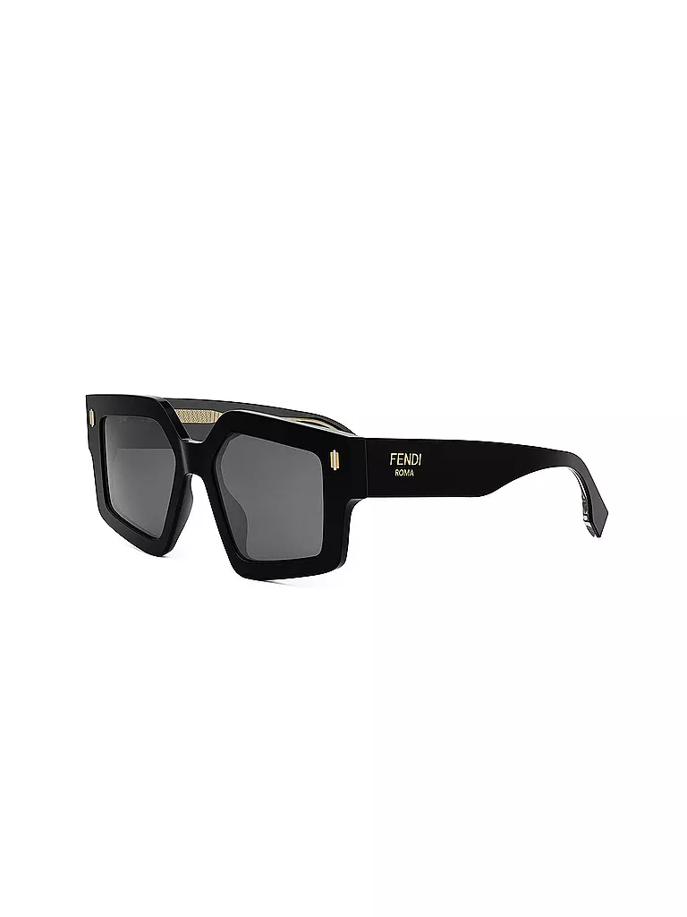 FENDI | FENDI Roma schwarze eckige Sonnenbrille  | schwarz