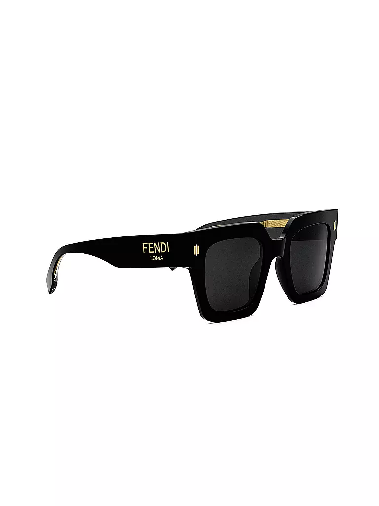 FENDI | FENDI Roma schwarze eckige Sonnenbrille | schwarz