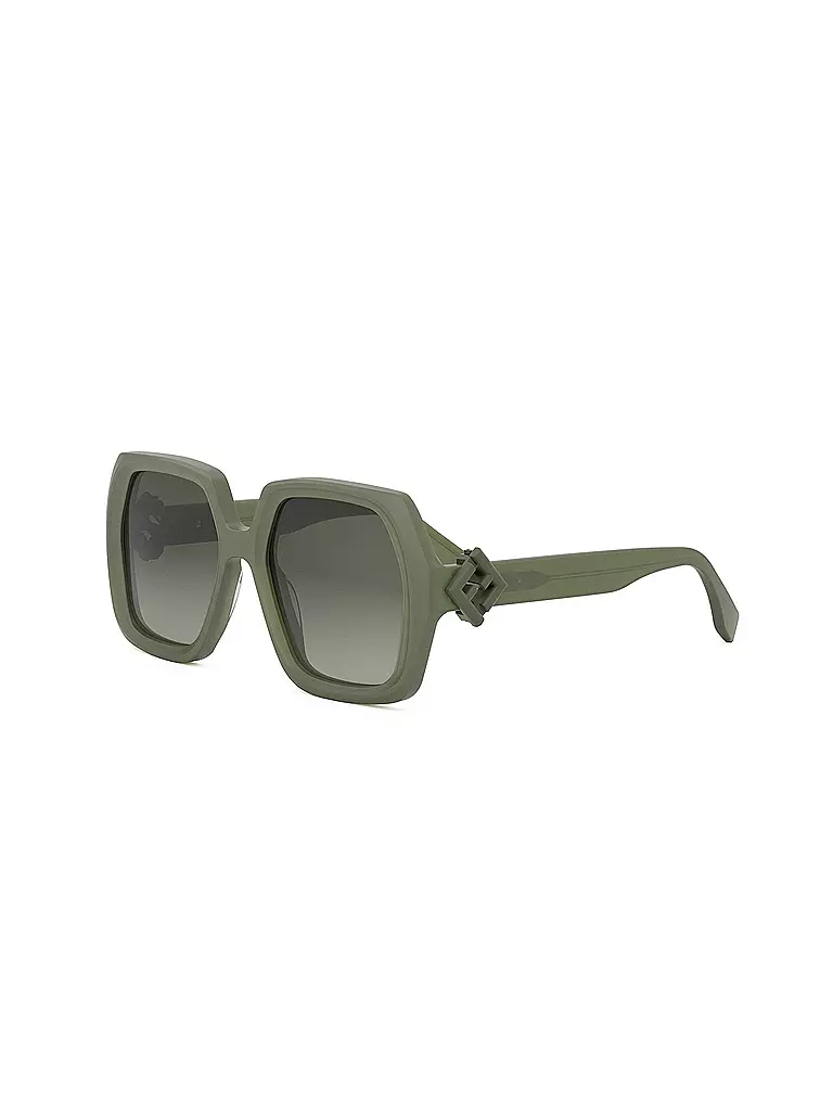 FENDI | FF Diamonds grüne eckige Sonnenbrille  | olive