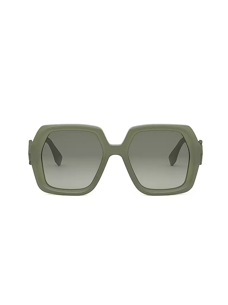 FENDI | FF Diamonds grüne eckige Sonnenbrille  | olive