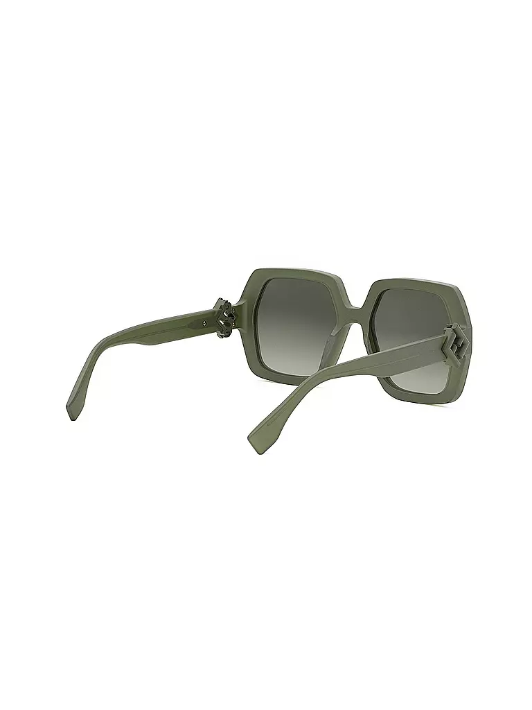 FENDI | FF Diamonds grüne eckige Sonnenbrille  | olive