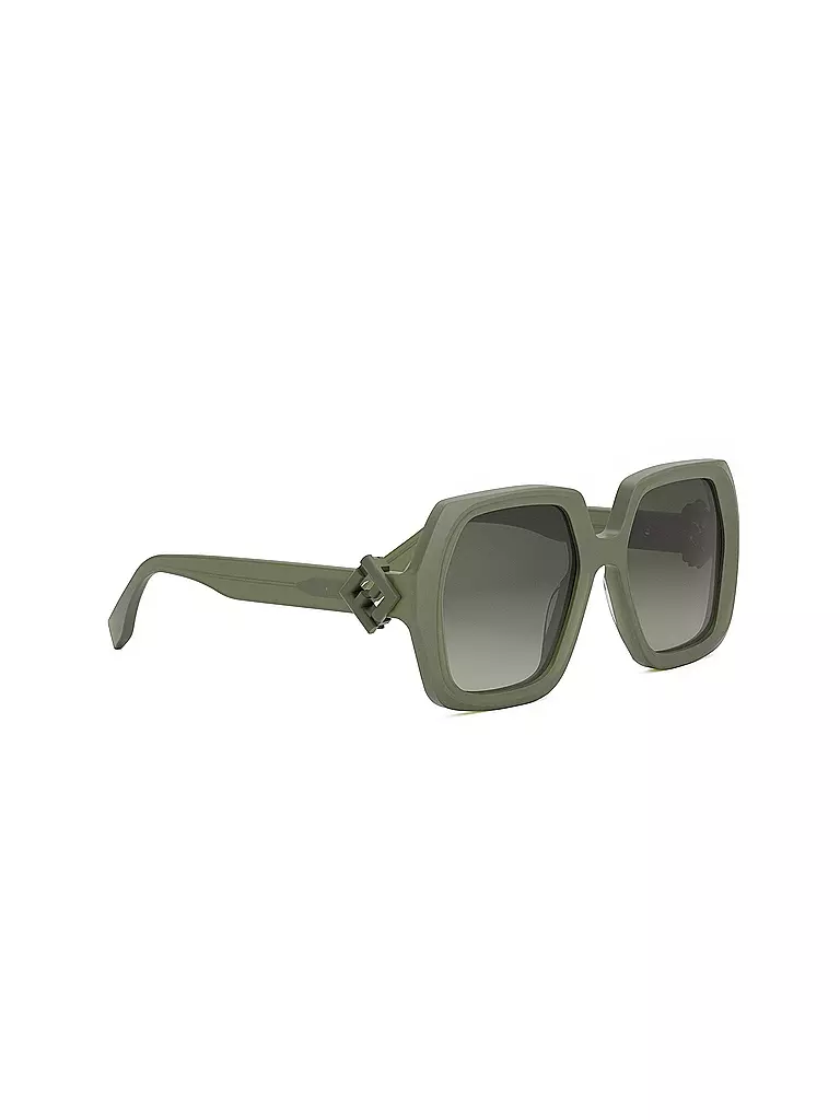 FENDI | FF Diamonds grüne eckige Sonnenbrille  | olive