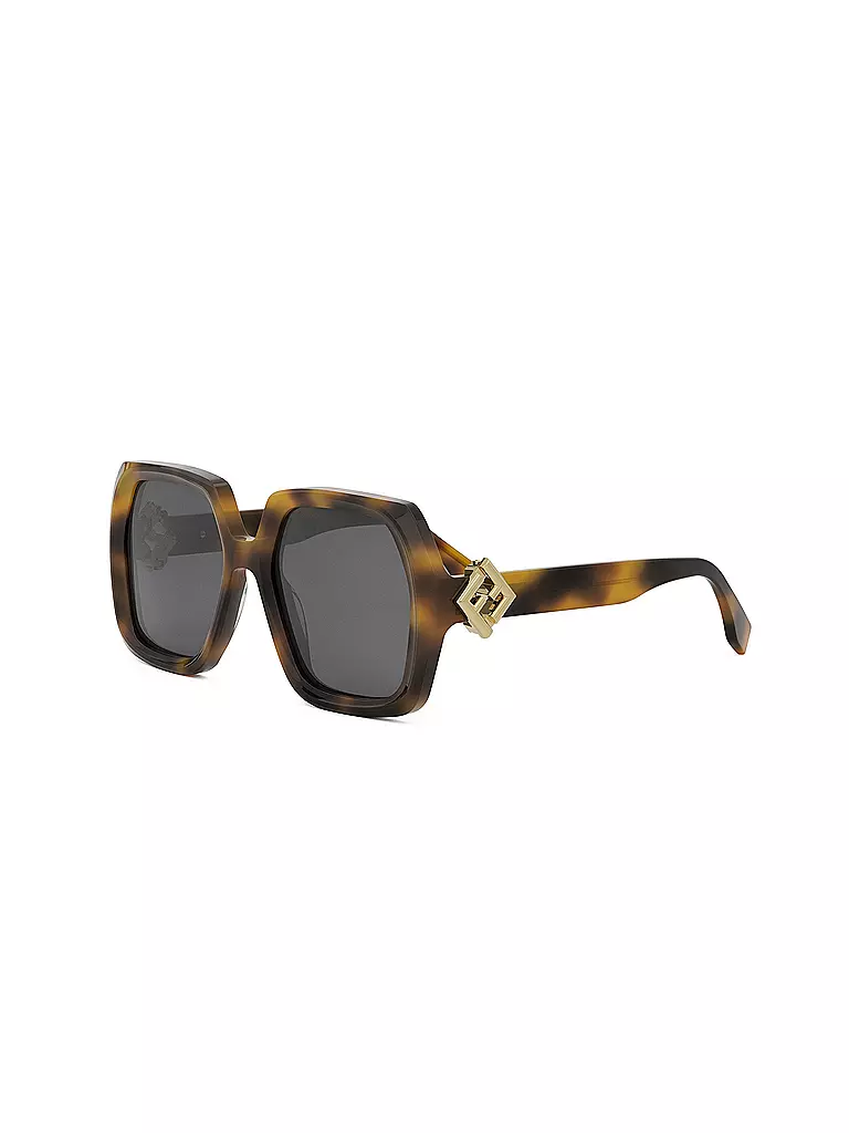 FENDI | FF Diamonds havanabraune eckige Sonnenbrille  | braun