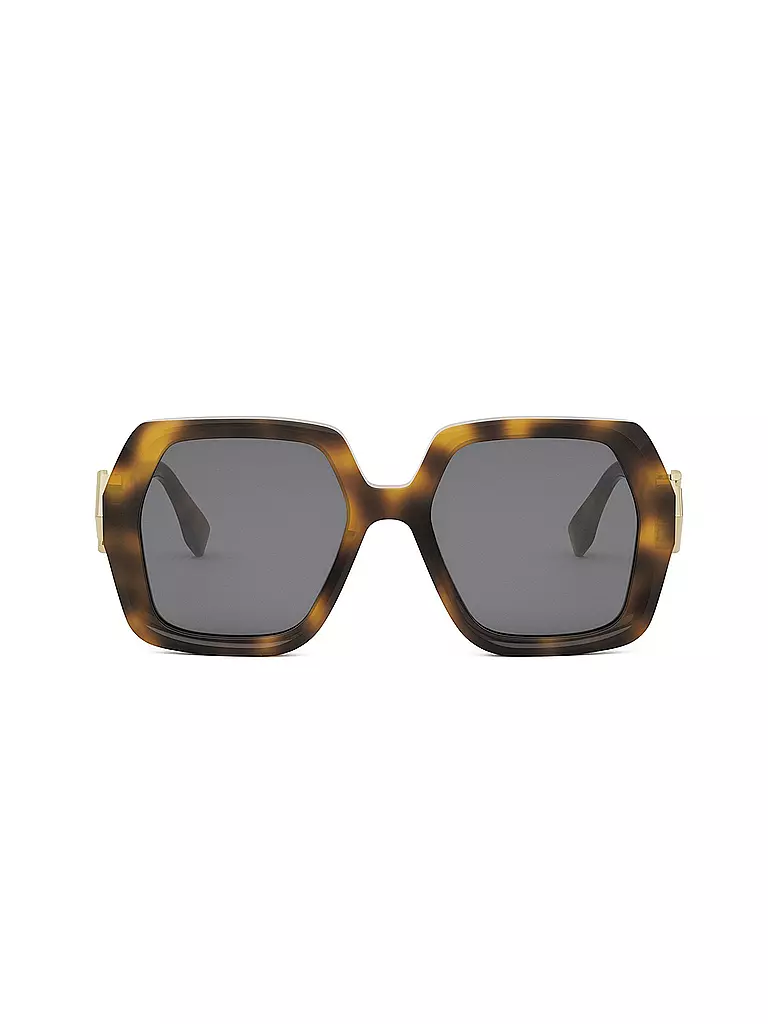 FENDI | FF Diamonds havanabraune eckige Sonnenbrille | olive