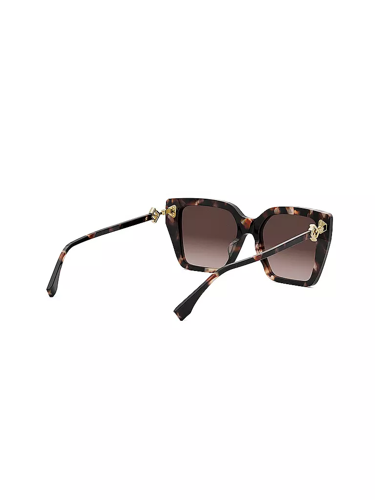 FENDI | FF Diamonds havanabraune eckige Sonnenbrille | braun