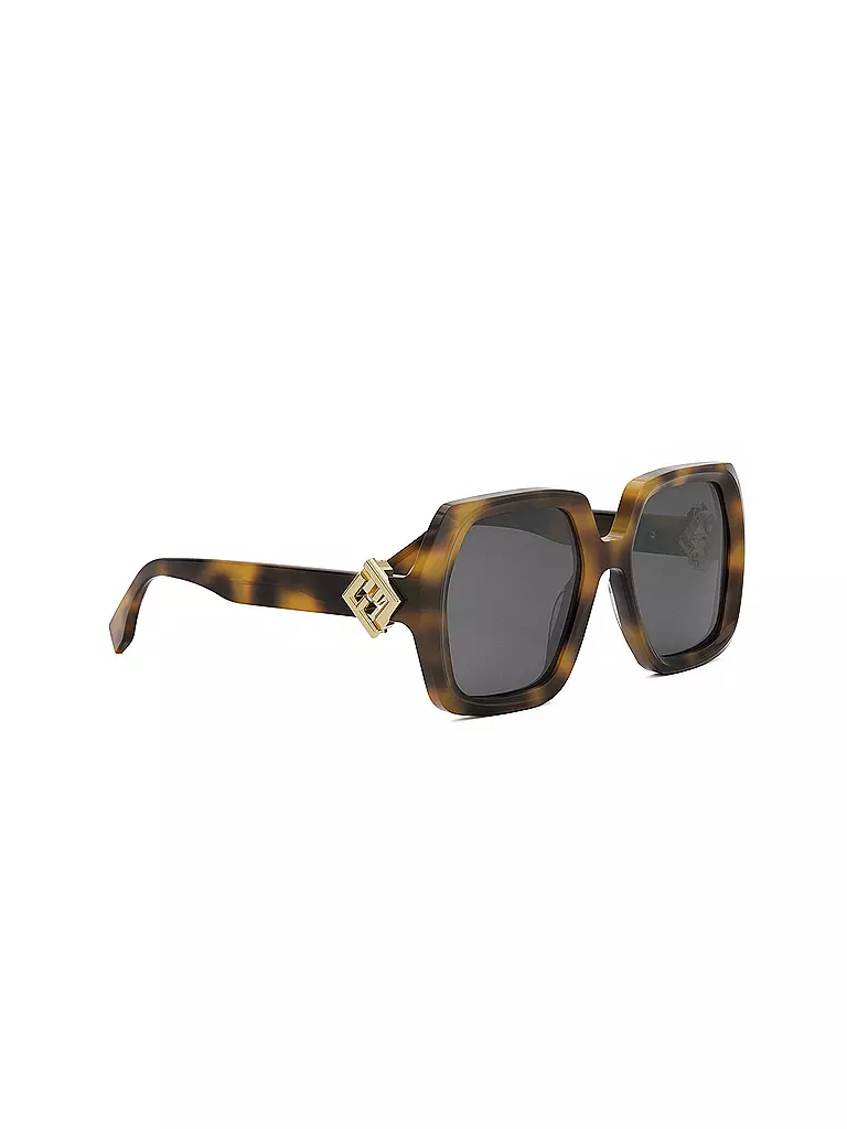 FENDI | FF Diamonds havanabraune eckige Sonnenbrille | olive