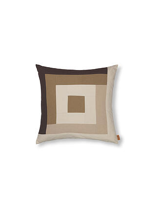 FERM LIVING | Border-Patchworkkissen mit Rand Coffe Dark Sand 