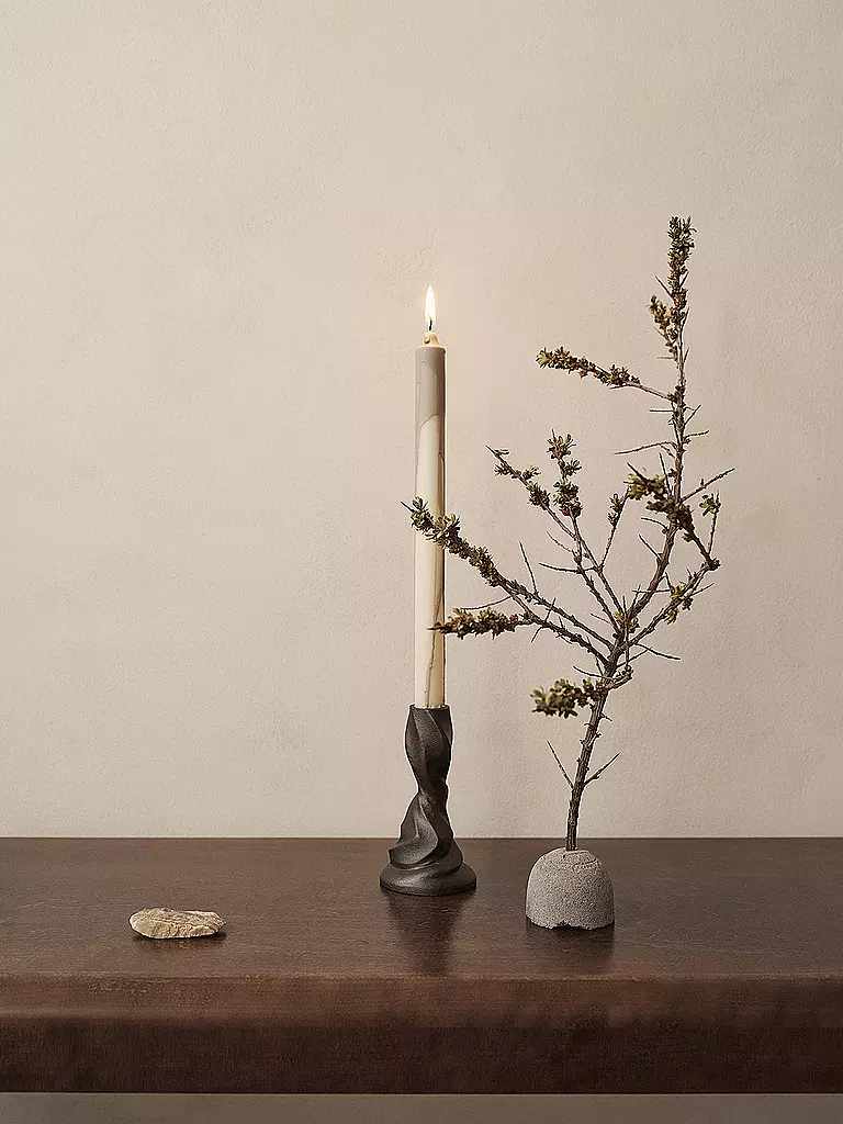 FERM LIVING | Kerzen 2er Set Dryp Candles  Warm Grey | beige