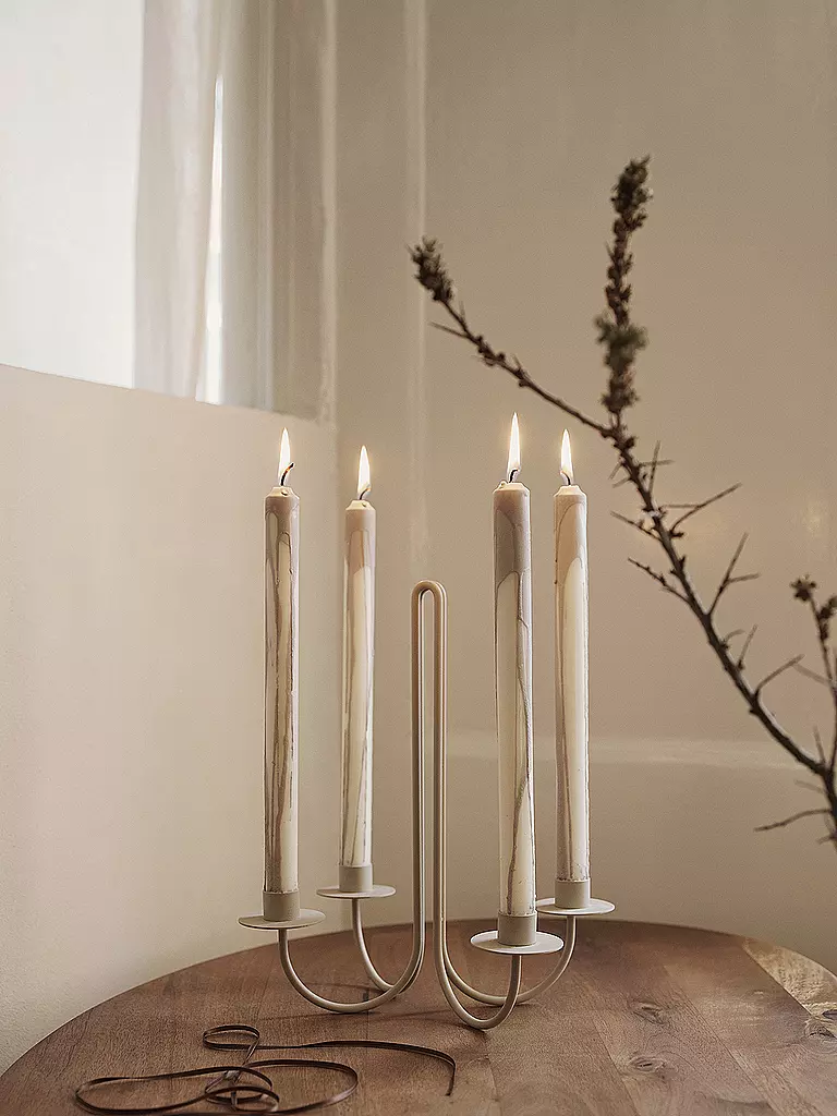 FERM LIVING | Kerzen 2er Set Dryp Candles  Warm Grey | beige