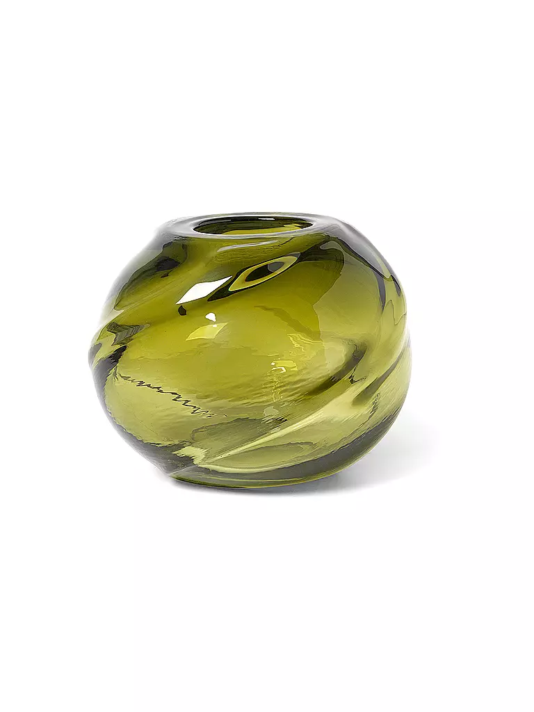 FERM LIVING | Vase WATER SWIRL ROUND Moss Green  | olive