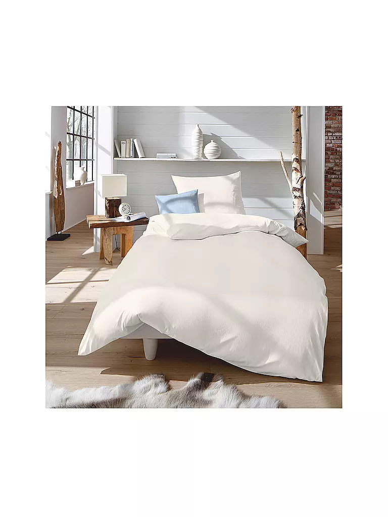 FLEURESSE | Interlock Jersey Bettwäsche 70x90cm/140x200cm Creme | creme