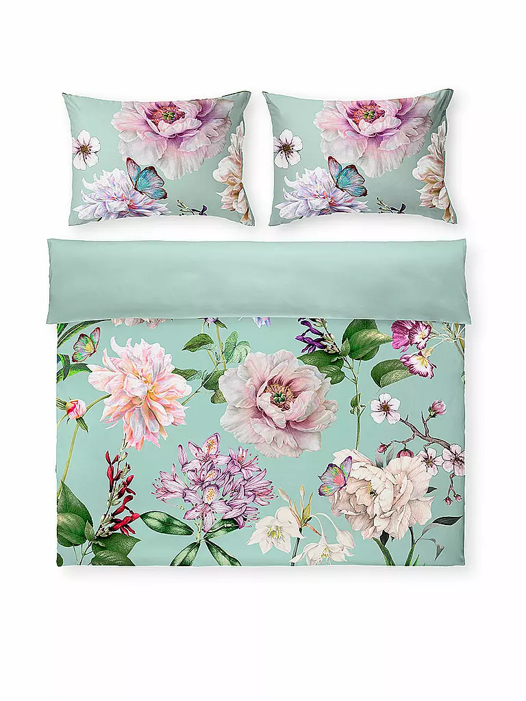 FLEURESSE | Satin Bettwäsche Flower Art 70x90cm / 140x200cm Mint | mint