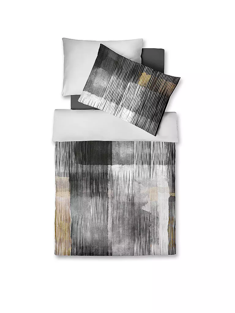 FLEURESSE | Satin Bettwäsche MODERN ART 70x90cm/140x200cm Silver | grau