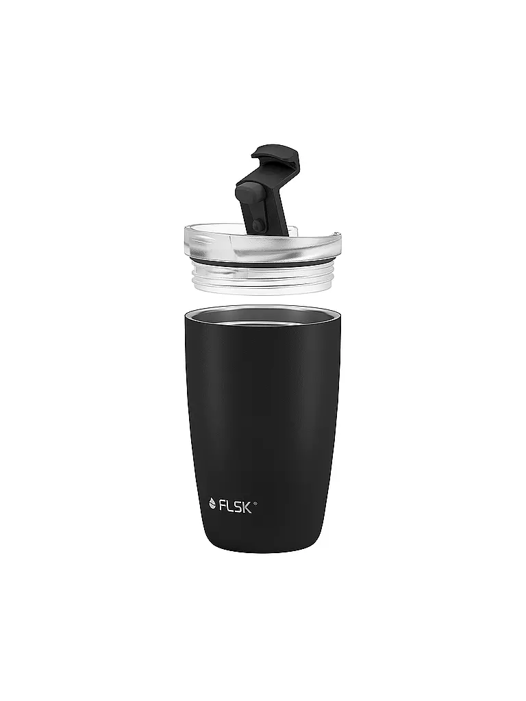 FLSK | Isolierbecher - Thermosbecher CUP Coffee to go-Becher 0,35l Black | schwarz