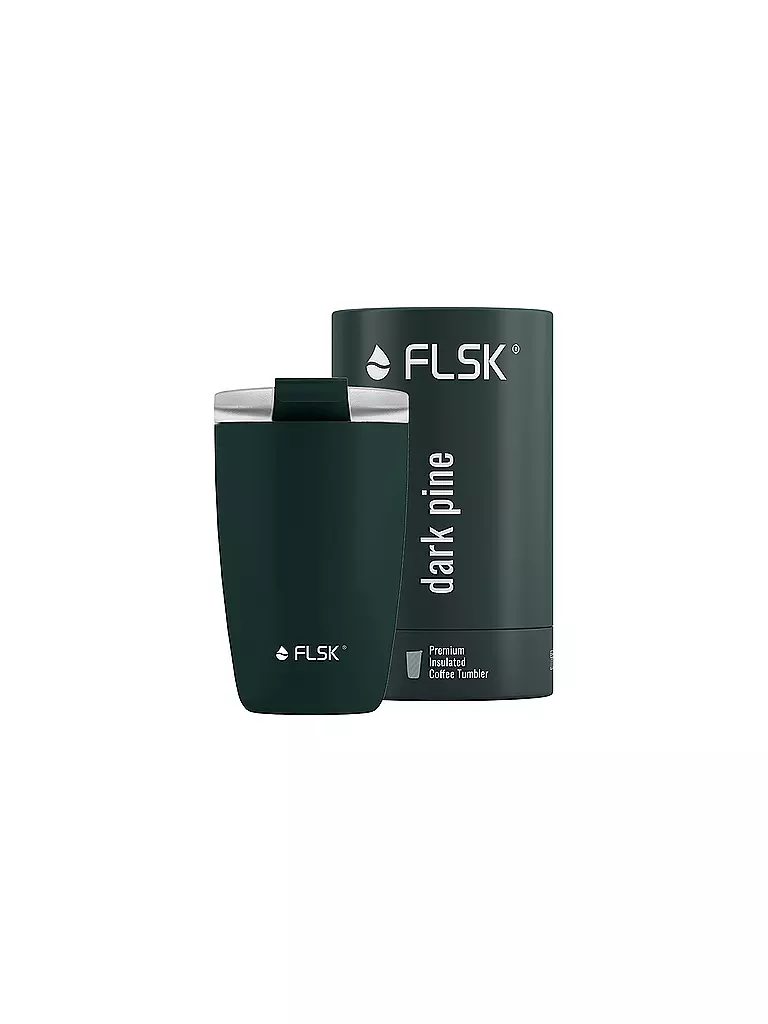 FLSK | Isolierbecher - Thermosbecher CUP Coffee to go-Becher 0,35l Dark Pine | dunkelrot