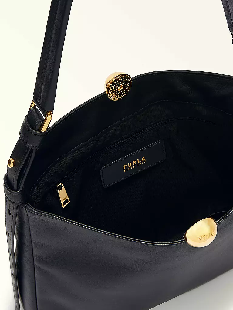 FURLA | Ledertasche - Schultertasche SFERA SOFT Medium | schwarz