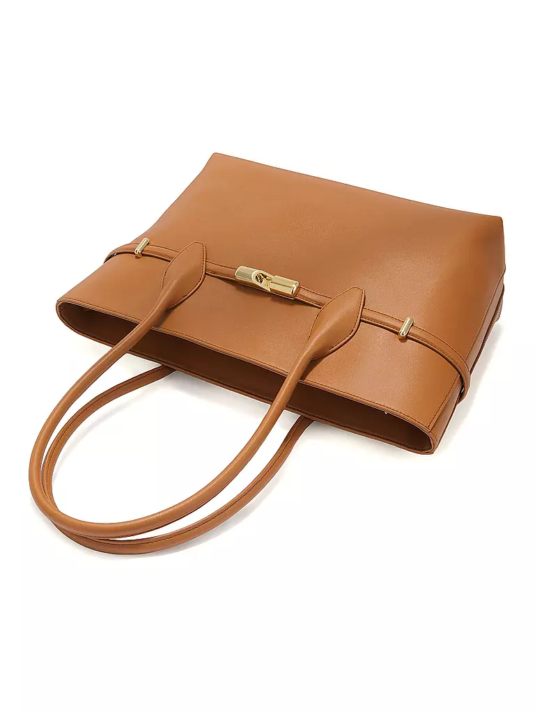 FURLA | Ledertasche - Shopper GOCCIA Large | camel