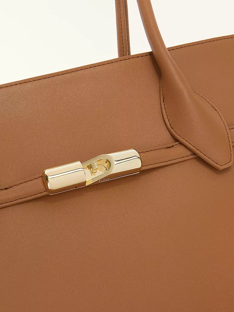 FURLA | Ledertasche - Shopper GOCCIA Large | camel