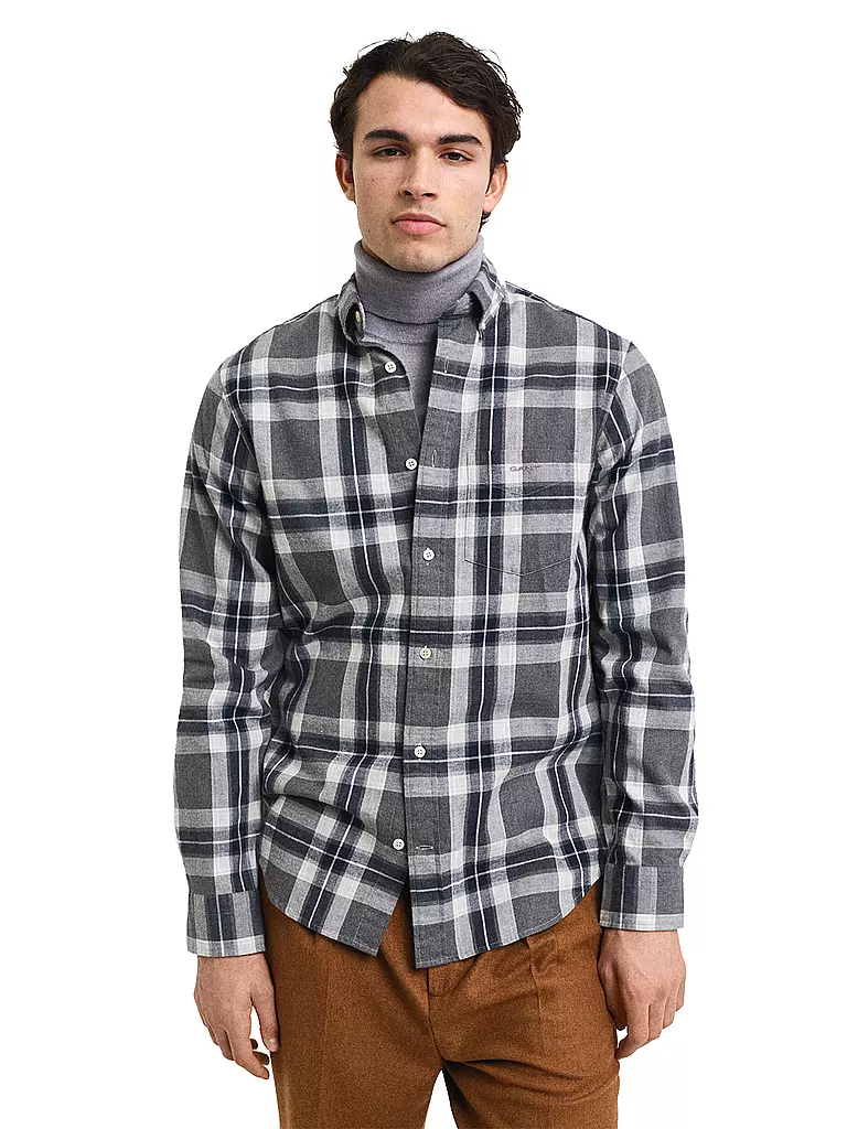 GANT | Flanellhemd Regular Fit  | grau