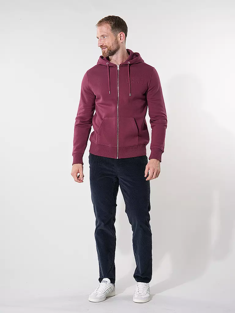 GANT | Kapuzensweatjacke | dunkelrot