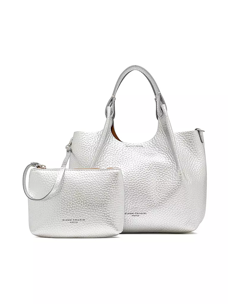 GIANNI CHIARINI | Ledertasche - Hobo Bag DUA  | silber