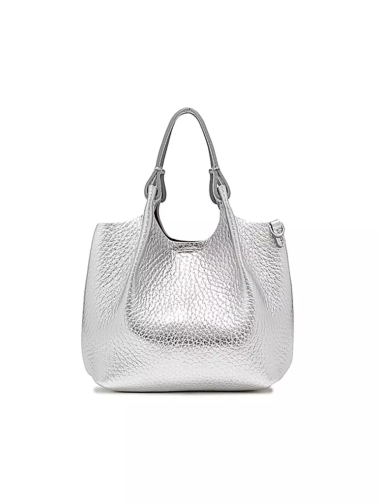 GIANNI CHIARINI | Ledertasche - Hobo Bag DUA Small | silber