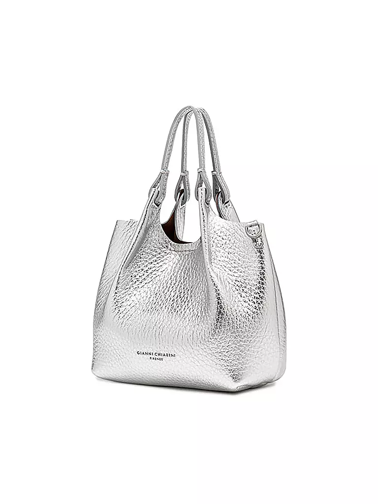 GIANNI CHIARINI | Ledertasche - Hobo Bag DUA Small | silber